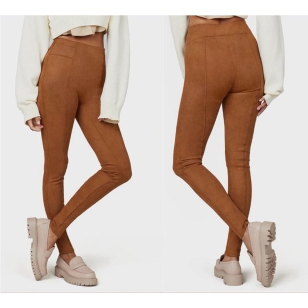 Spanx Faux Suede Leggings Camel Color Size 1X